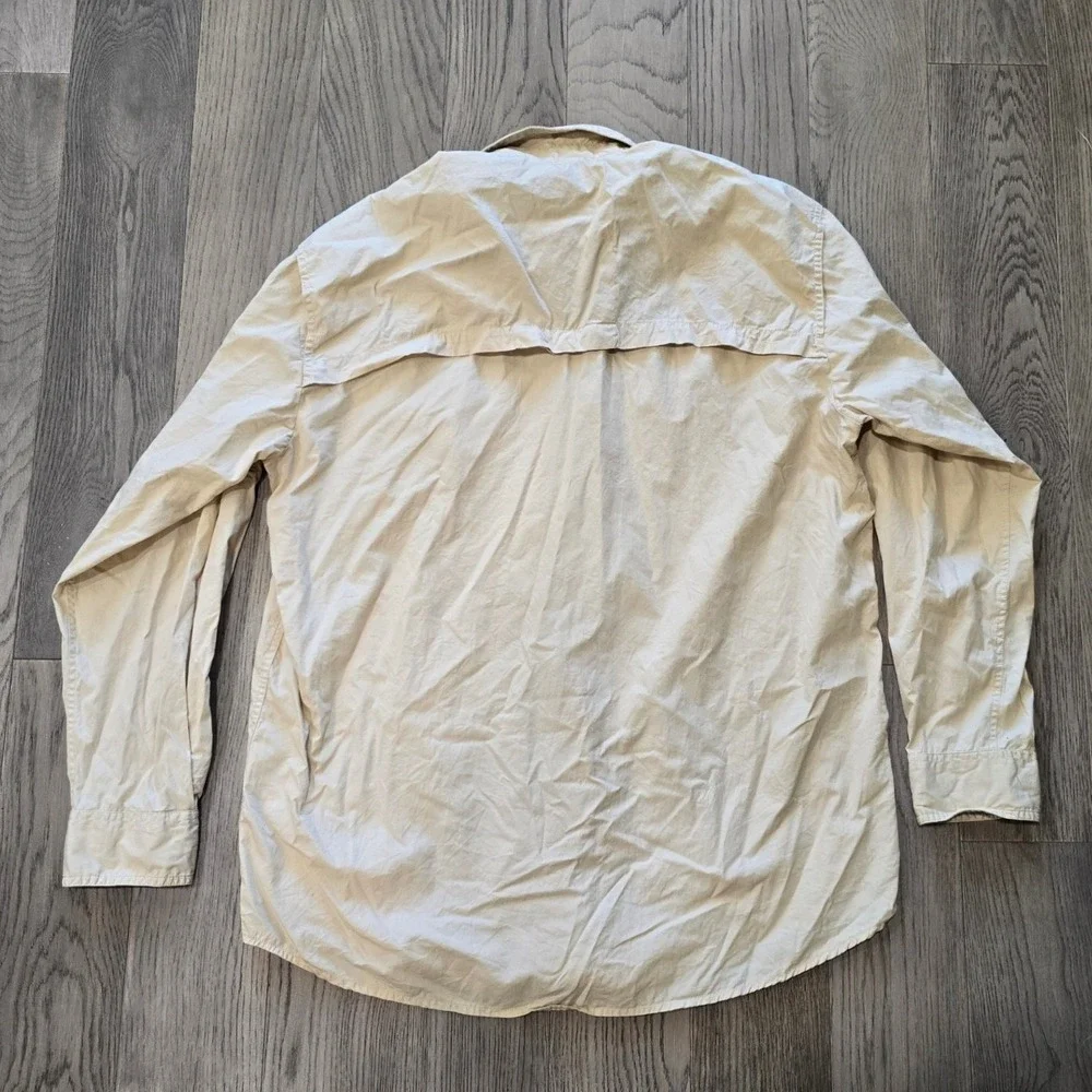 Beretta Long Sleeve Shooting Shirt Tan Mens XL Quilted Shoulder Patch Vented